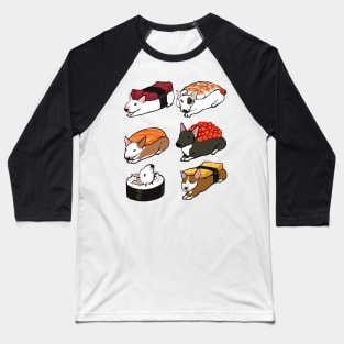 Sushi Bull Terrier Baseball T-Shirt
